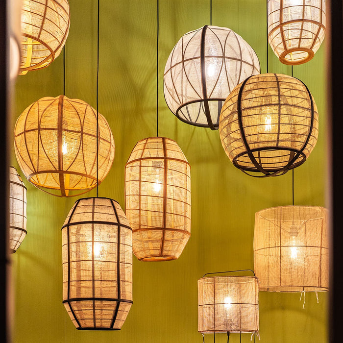 Mica Decorations Pella Hanglamp - H50 x Ø50,5 cm - Linnen - Beige