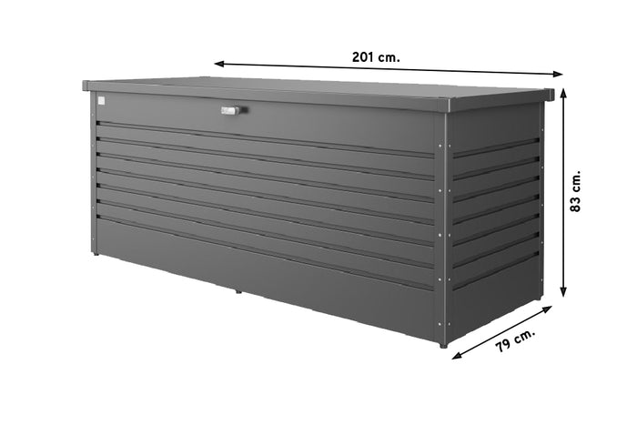 Biohort hobbybox - kussenkist - Antraciet - 201x83 cm.