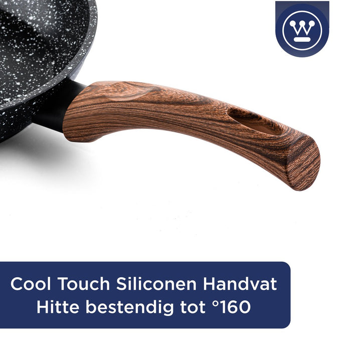 Westinghouse Pannenset - Pannenkoekenpannen 7-kops+28cm - Marmer Wood