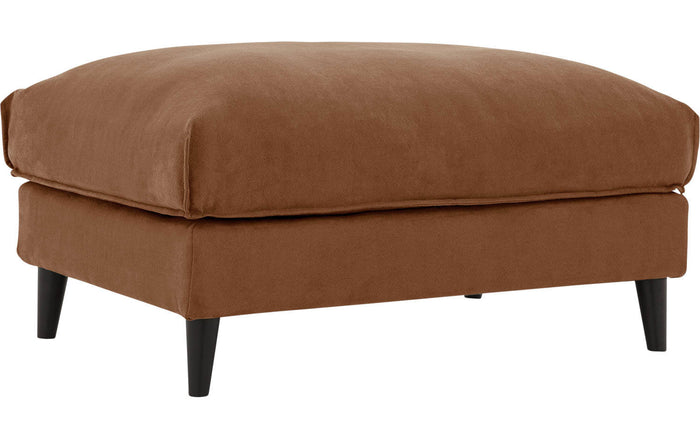 Goossens Hocker Jonas in stof fijn geweven cognac