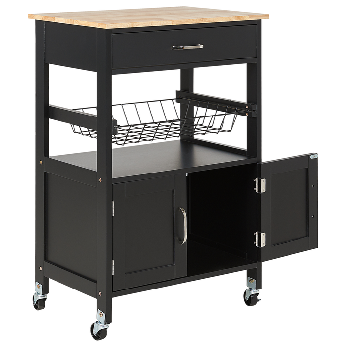 Beliani - LUGO - Keukentrolley - Zwart - MDF