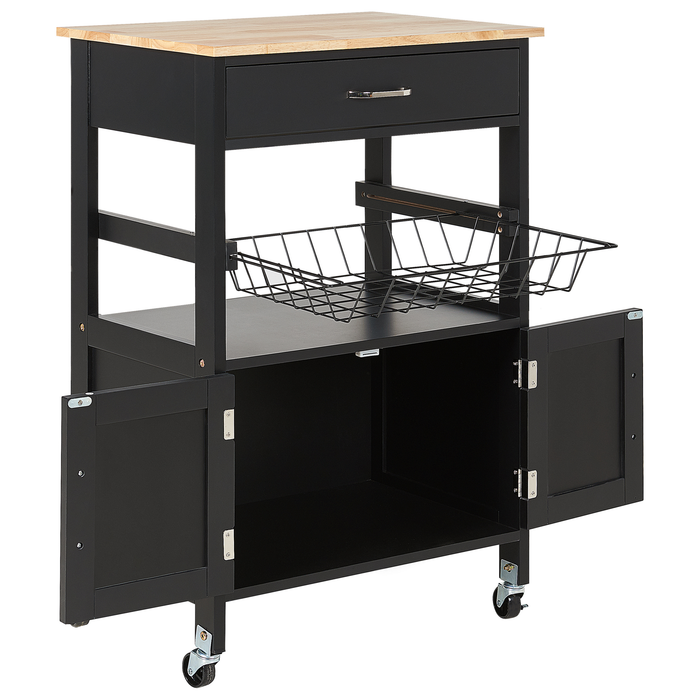 Beliani - LUGO - Keukentrolley - Zwart - MDF