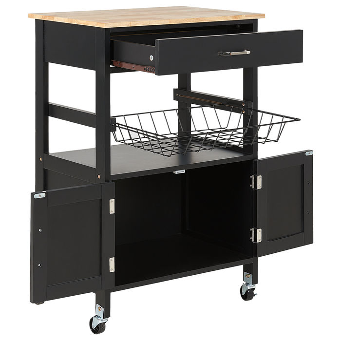 Beliani - LUGO - Keukentrolley - Zwart - MDF