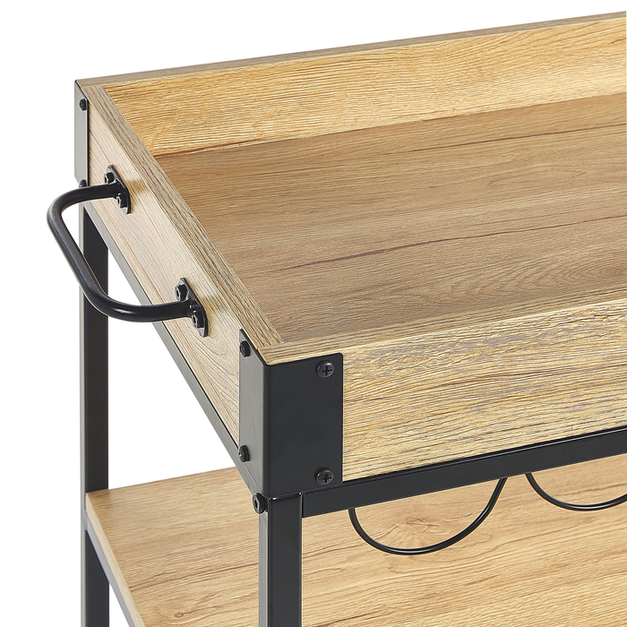 Beliani - HULLET - Keukentrolley - Lichte houtkleur - IJzer