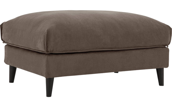 Goossens Hocker Jonas in stof fijn geweven middengrijs