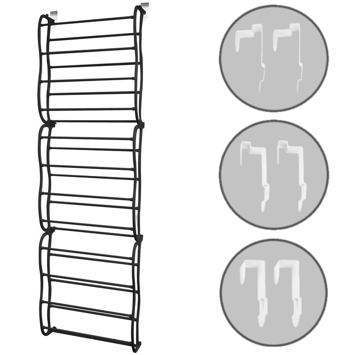 O'DADDY® Hangend schoenenrek - Opdek en Stompe deur - 20x51x182 zwart