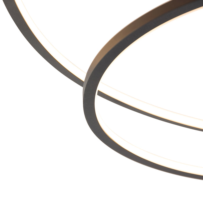 QAZQA Plafondlamp zwart 78 cm incl. LED 3 staps dimbaar - Rowin