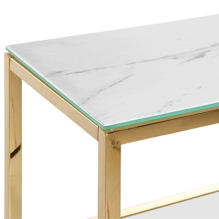 Beliani - AZUSA - Consoletafel - Wit - Veiligheidsglas