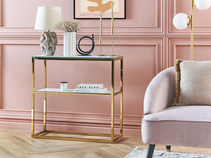 Beliani - AZUSA - Consoletafel - Wit - Veiligheidsglas