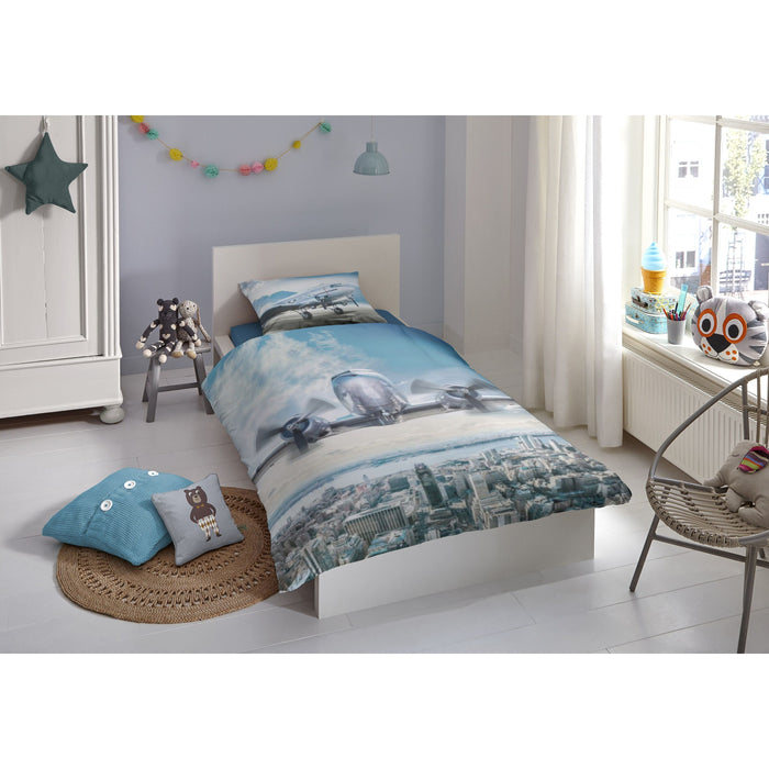 Good Morning Dekbedovertrek Katoen Airplane multi