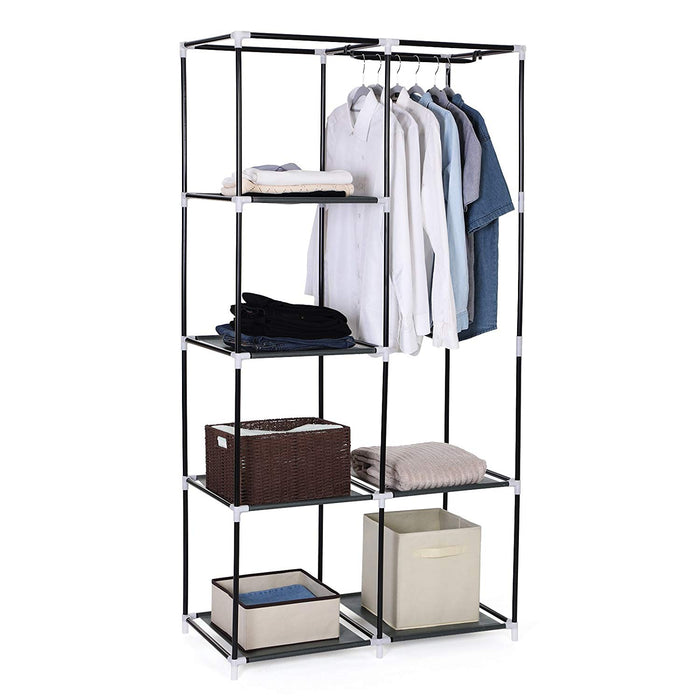 Garderobe Kast met 2 Ophangrails – Kledingkast - Grijs