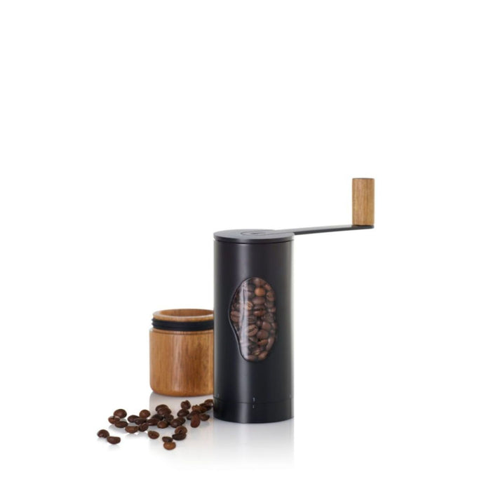 Koffiemolen Mrs. Bean, 0.62 Liter, Zwart, RVS|Acaciahout - AdHoc