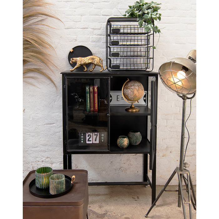 Clayre & Eef Boekensteunen Set van 2 Hond 25x9x15 cm Zwart Polyresin