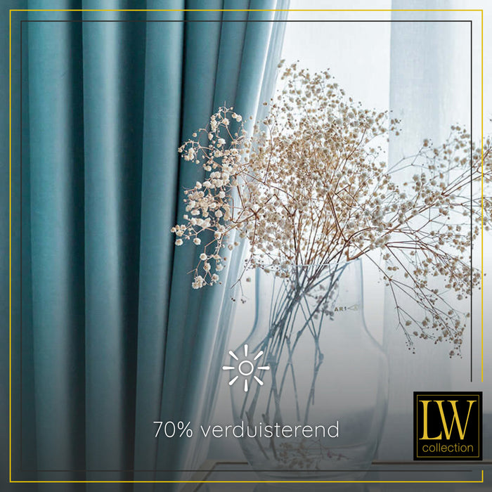 LW Collection Kant en klaar gordijnen lichtblauw 290x270cm