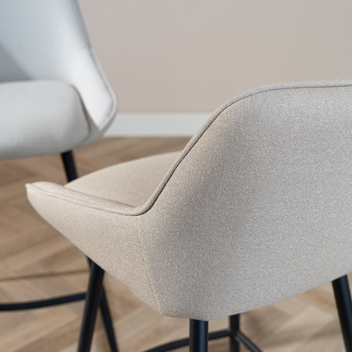 Bronx71 Scandinavische barkruk Lova gerecyclede stof taupe 68 cm