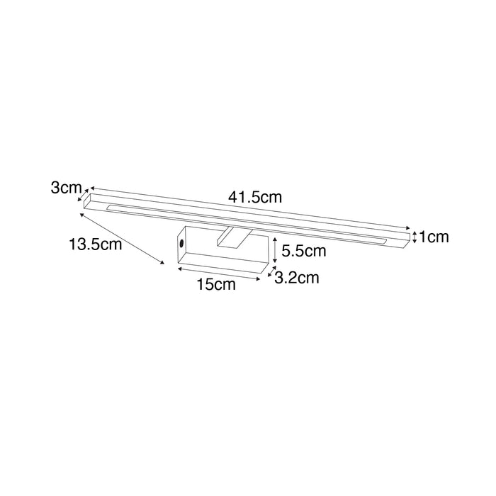 QAZQA Wandlamp messing 41,5 cm incl. LED IP44 - Jerre