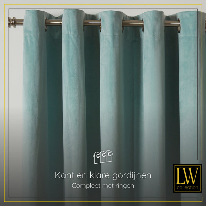 LW Collection Kant en klaar gordijnen groen 290x245cm