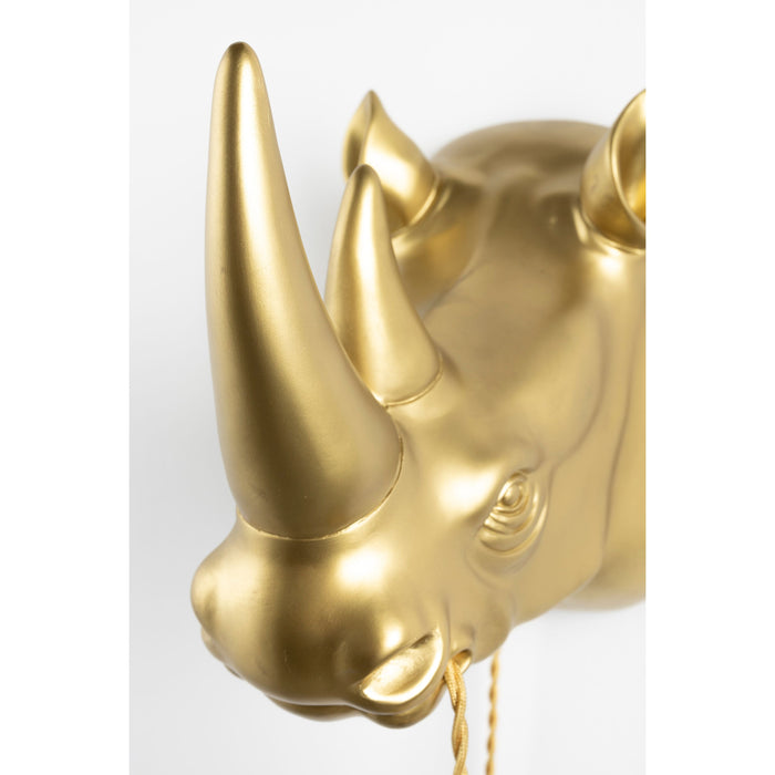 Bold Monkey Mind Your Own Rhino wandlamp goud