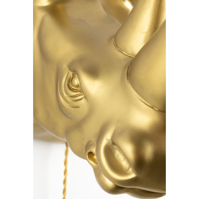 Bold Monkey Mind Your Own Rhino wandlamp goud