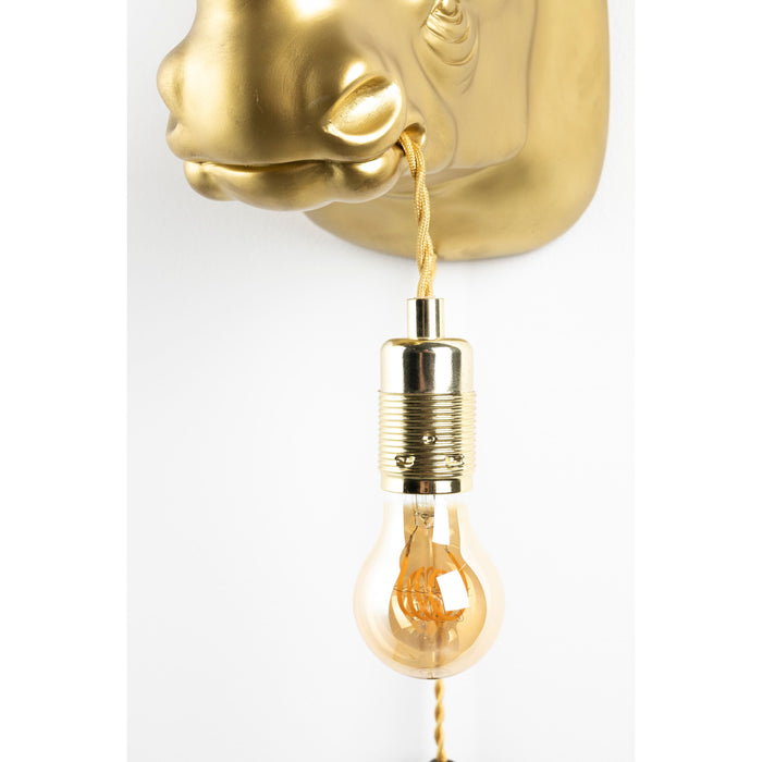 Bold Monkey Mind Your Own Rhino wandlamp goud