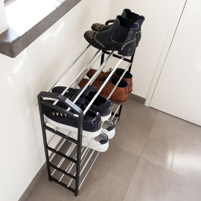QUVIO Schoenenrek metaal met zwarte zijkant - 5 laags