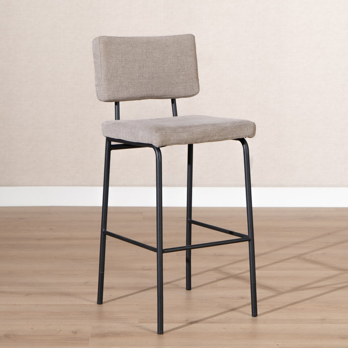 Bronx71 Scandinavische barkruk Espen taupe gerecyclede stof 64-77 cm