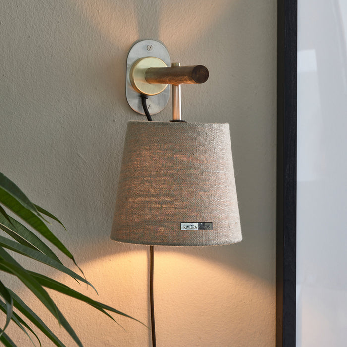 Riviera Maison Wandlamp Promona Wood & Shade Beige