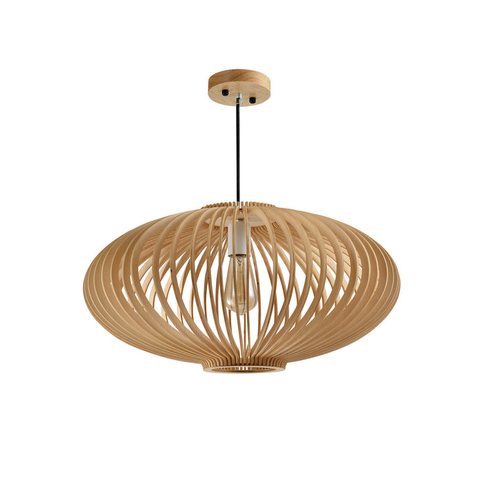 QUVIO Hanglamp hout rond 58cm - QUV5045L-WOOD
