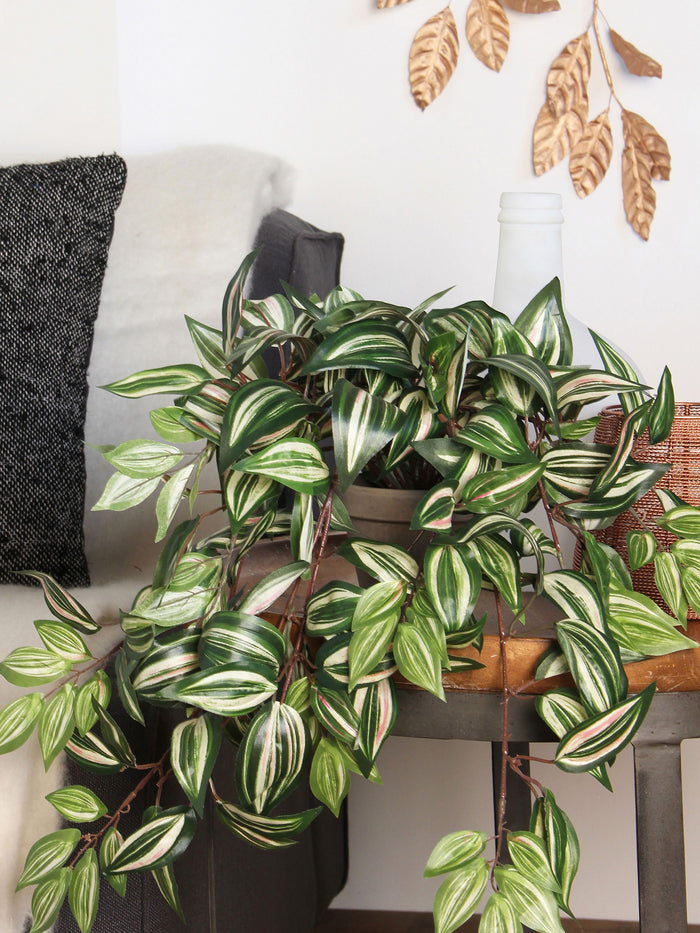 Mica Decorations Tradescantia Kunst Hangplant - H80 cm - Groen