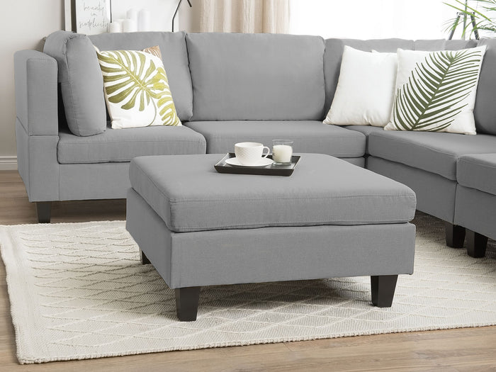 Beliani - FEVIK - Hocker - Lichtgrijs - Polyester