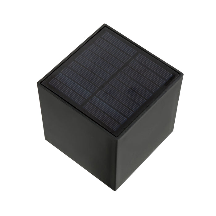 KS Verlichting LED Solar Cube wandlamp zwart vierkant