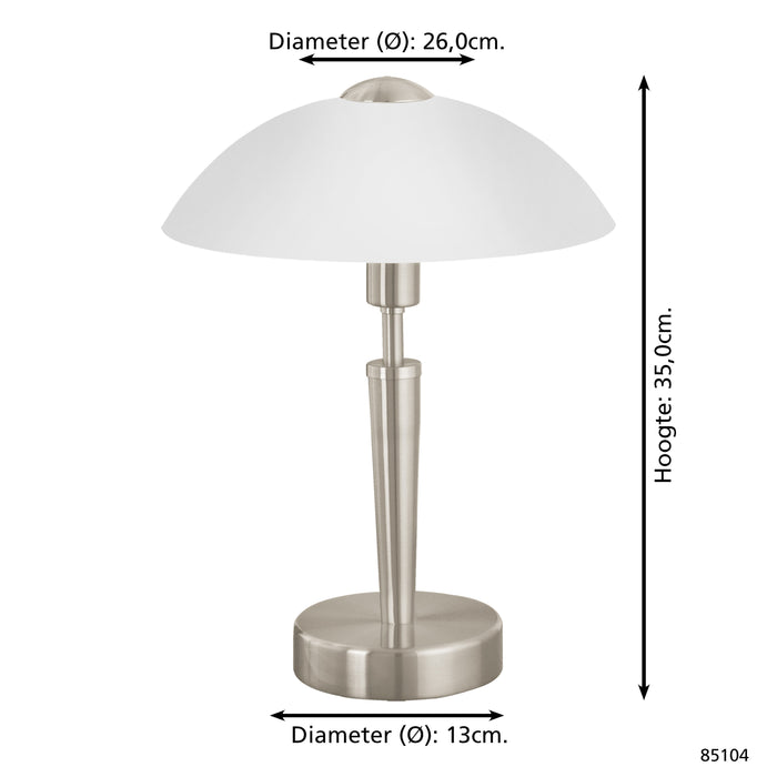 EGLO Solo 1 Tafellamp - E14 - 35 cm - Grijs|Wit