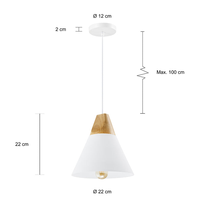 QUVIO Hanglamp langwerpig wit - QUV5159L-WHITE