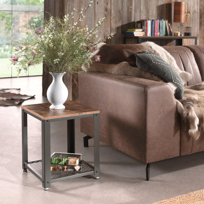 Vierkante bijzettafel - 45x55x45 cm - vintage bruin