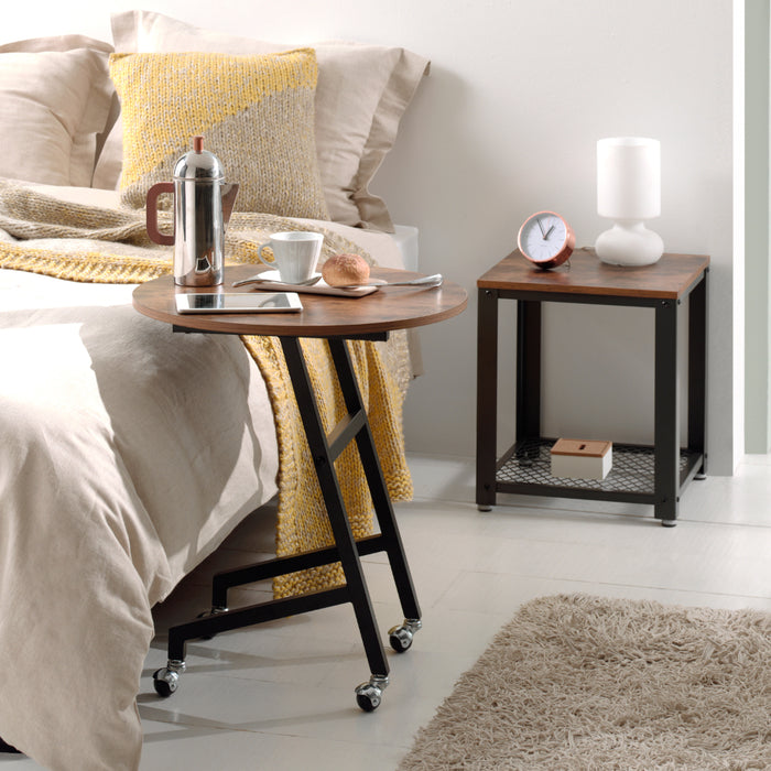 Vierkante bijzettafel - 45x55x45 cm - vintage bruin