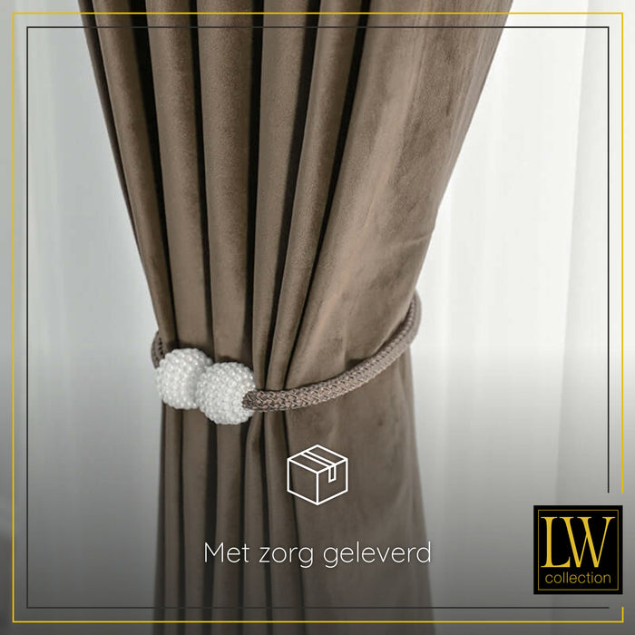 LW Collection Kant en klaar gordijnen bruin 290x245cm