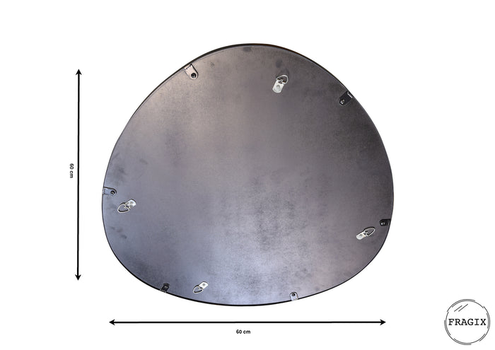 Fragix Nomad wandspiegel - Organisch - Zwart metaal - 60x60