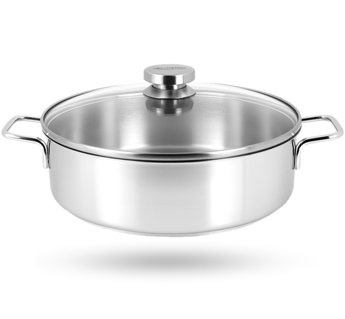Demeyere Apollo lage kookpan met glasdeksel - 24 cm