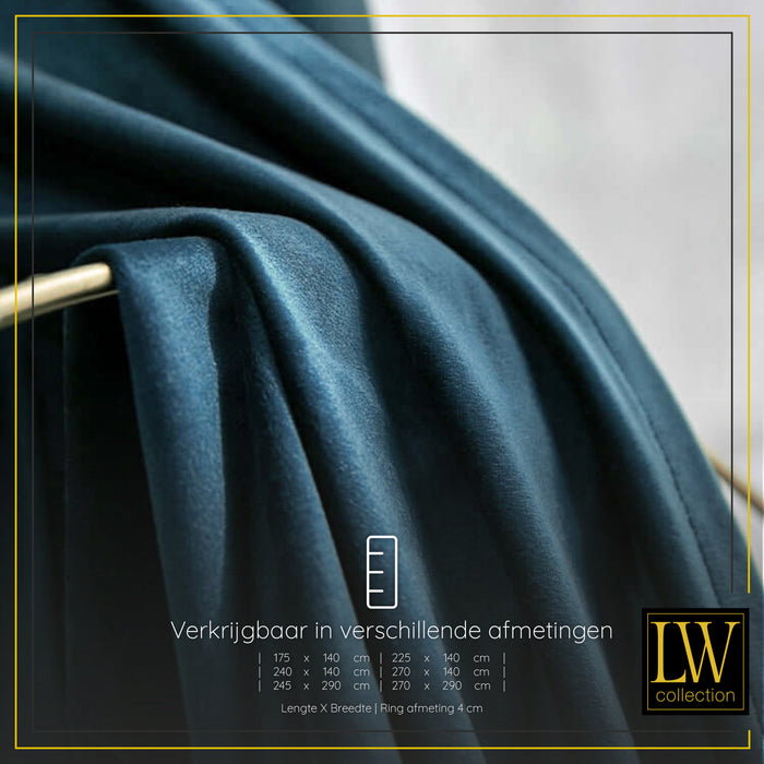 LW Collection Kant en klaar gordijnen donkerblauw 140x270cm