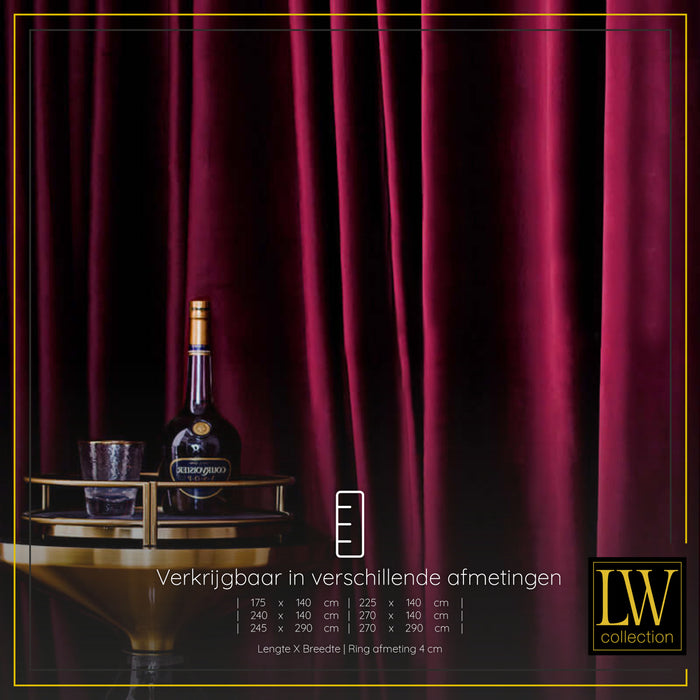 LW Collection Kant en klaar gordijnen rood 140x240cm