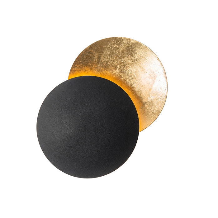 QAZQA Moderne wandlamp zwart met goud - Sunrise