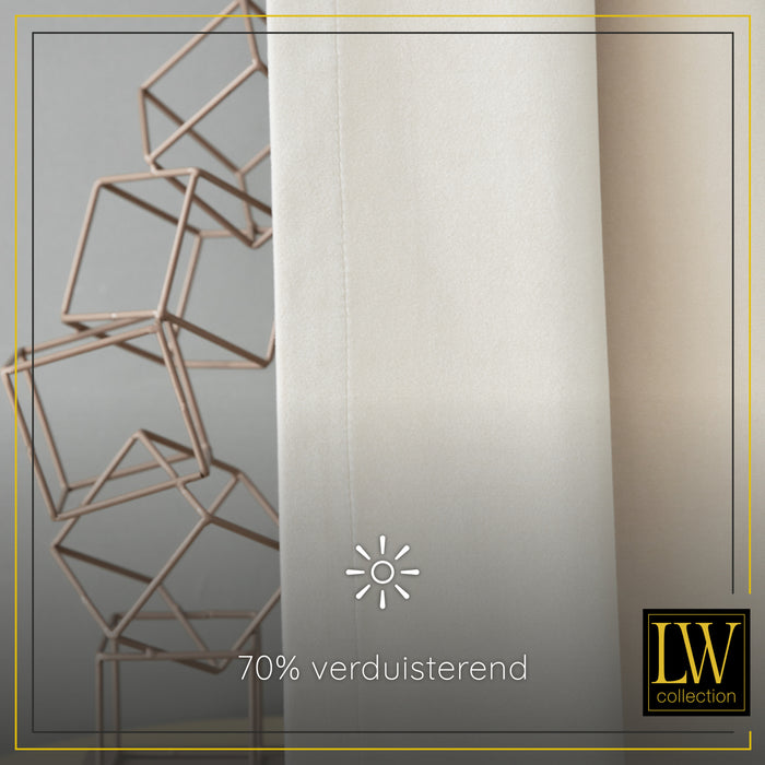 LW Collection Kant en klaar gordijnen beige 290x270cm