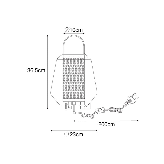 QAZQA Art deco tafellamp zwart met smoke glas 23 cm - Kevin