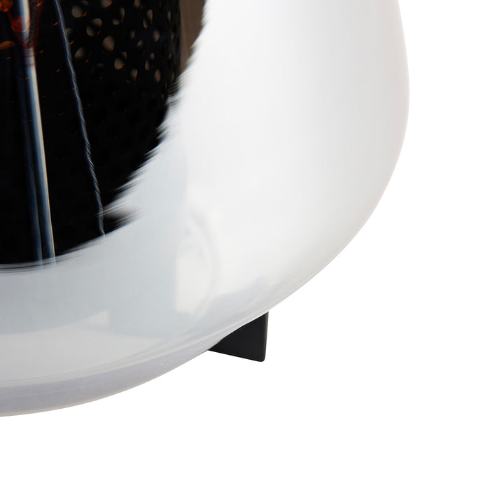 QAZQA Art deco tafellamp zwart met smoke glas 23 cm - Kevin