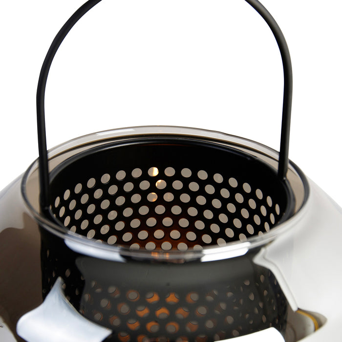 QAZQA Art deco tafellamp zwart met smoke glas 23 cm - Kevin