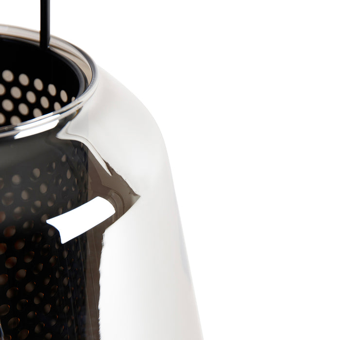 QAZQA Art deco tafellamp zwart met smoke glas 23 cm - Kevin