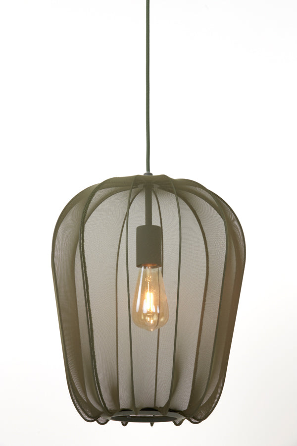 Light & Living Plumeria Hanglamp - M - H 40 x Ø 34 cm - Donkergroen