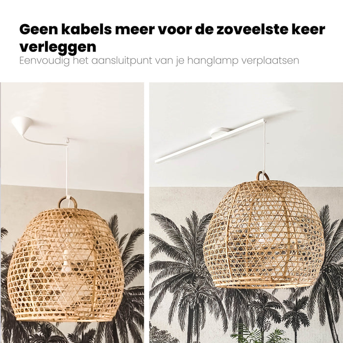 Lightswing® - Single Ophangsysteem voor één Hanglamp - Mat wit 90cm