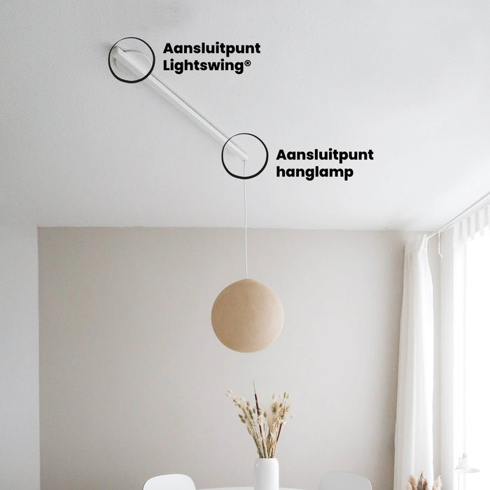 Lightswing® - Single Ophangsysteem voor één Hanglamp - Mat wit 90cm