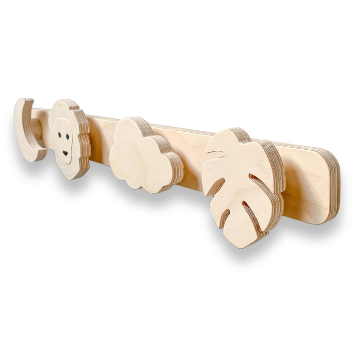 Houten kapstok kinderkamer | Jungle - blank